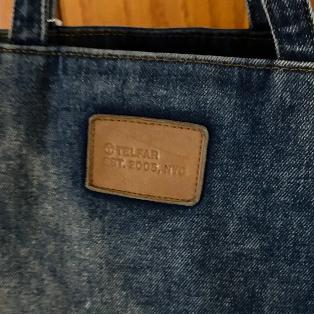Large Telfar Denim Tote Bag- New With Tags, never used - Picture 4 of 6